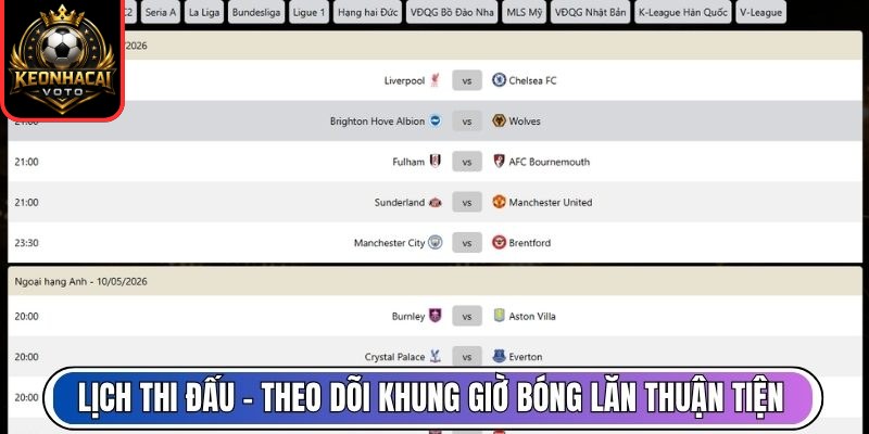 Lịch thi đấu – Theo dõi khung giờ bóng lăn thuận tiện